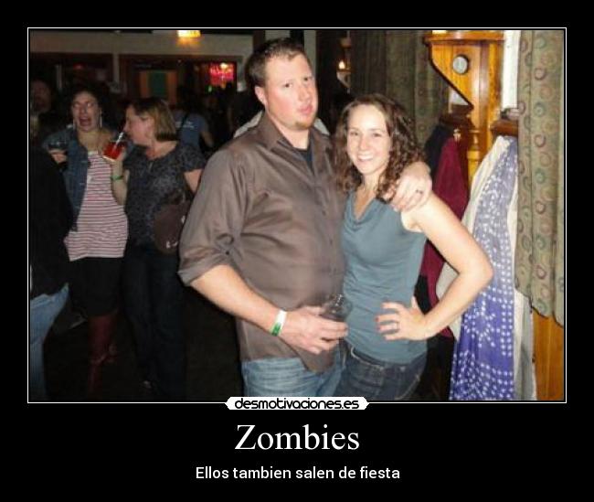 carteles zombie photobomb fiesta desmotivaciones