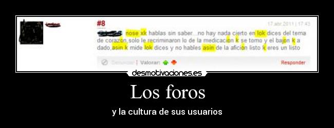 Los foros - y la cultura de sus usuarios