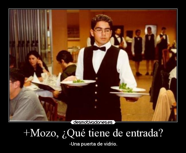 +Mozo, ¿Qué tiene de entrada? - -Una puerta de vidrio.