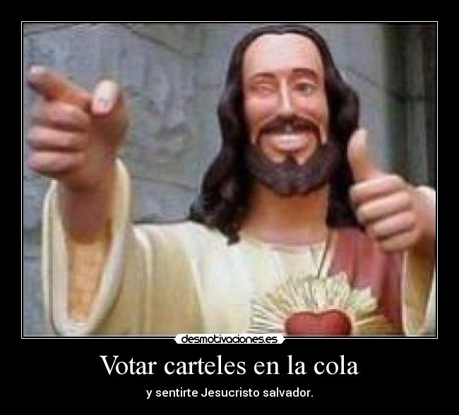 Votar carteles en la cola - 