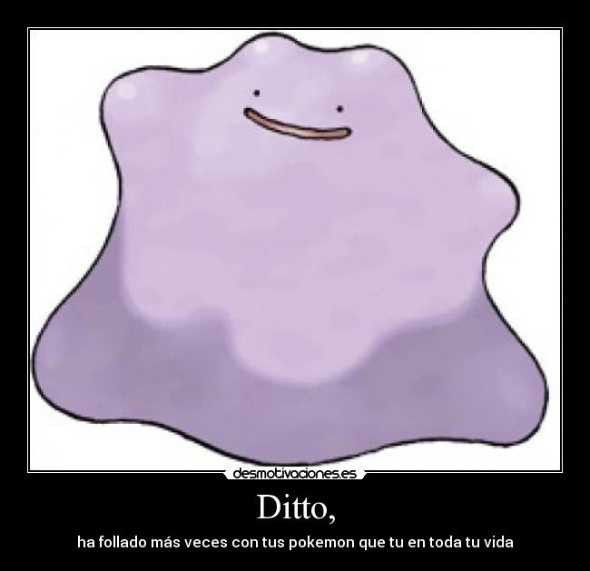 Ditto, - ha follado más veces con tus pokemon que tu en toda tu vida