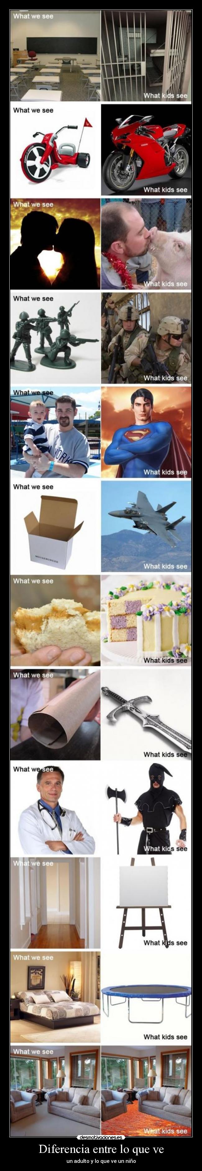 Diferencia entre lo que ve - un adulto y lo que ve un niño