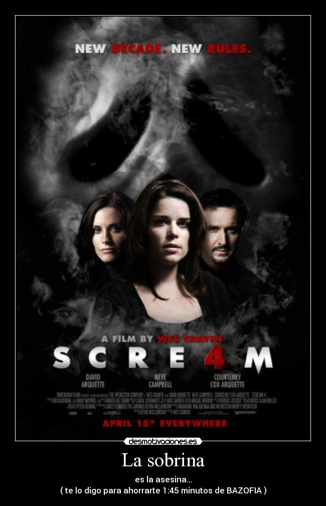 La sobrina - es la asesina...
( te lo digo para ahorrarte 1:45 minutos de BAZOFIA )