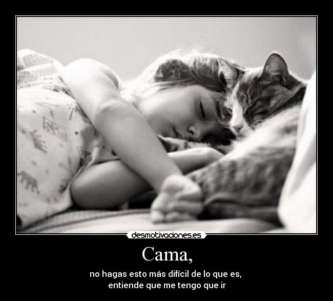 Cama, - no hagas esto más difícil de lo que es,
entiende que me tengo que ir