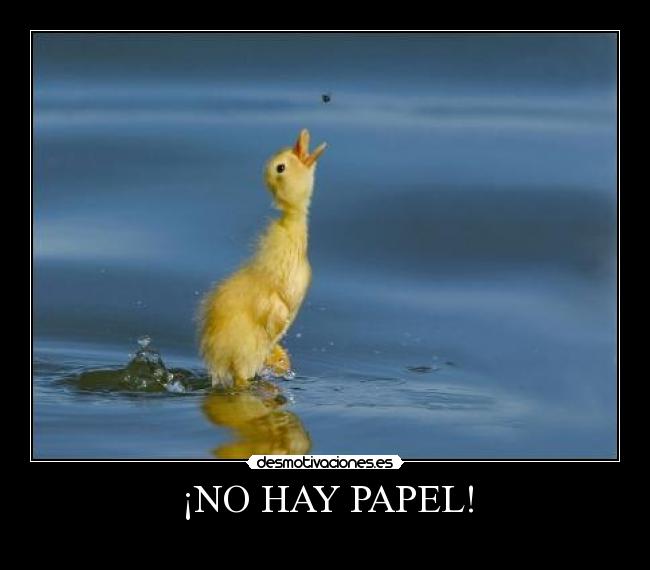 ¡NO HAY PAPEL! -