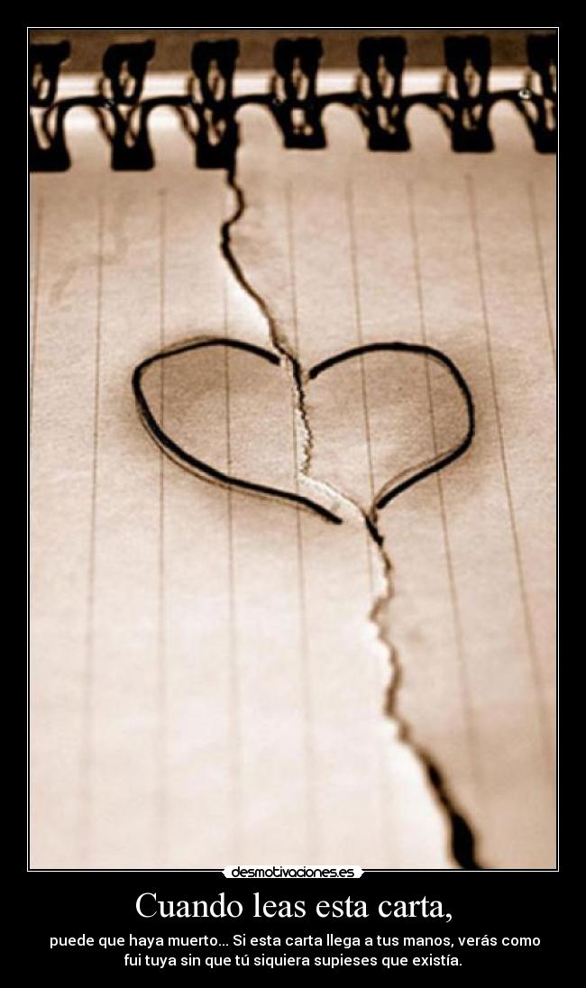 Cuando leas esta carta, -