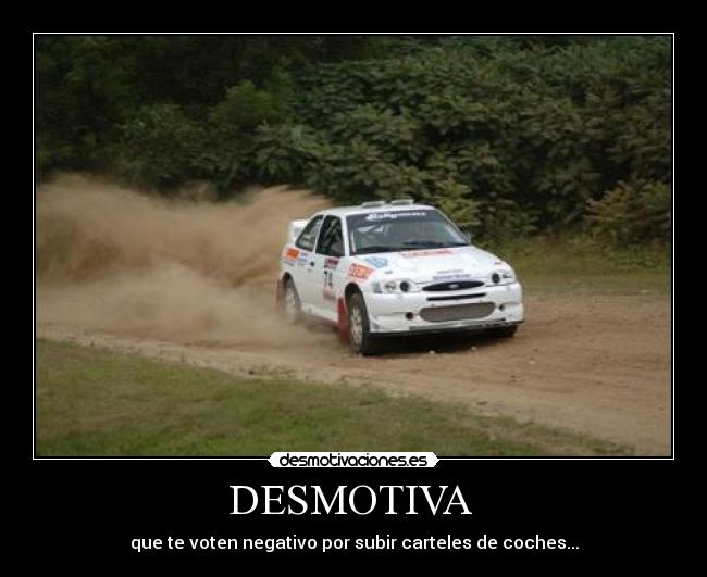 DESMOTIVA - que te voten negativo por subir carteles de coches...