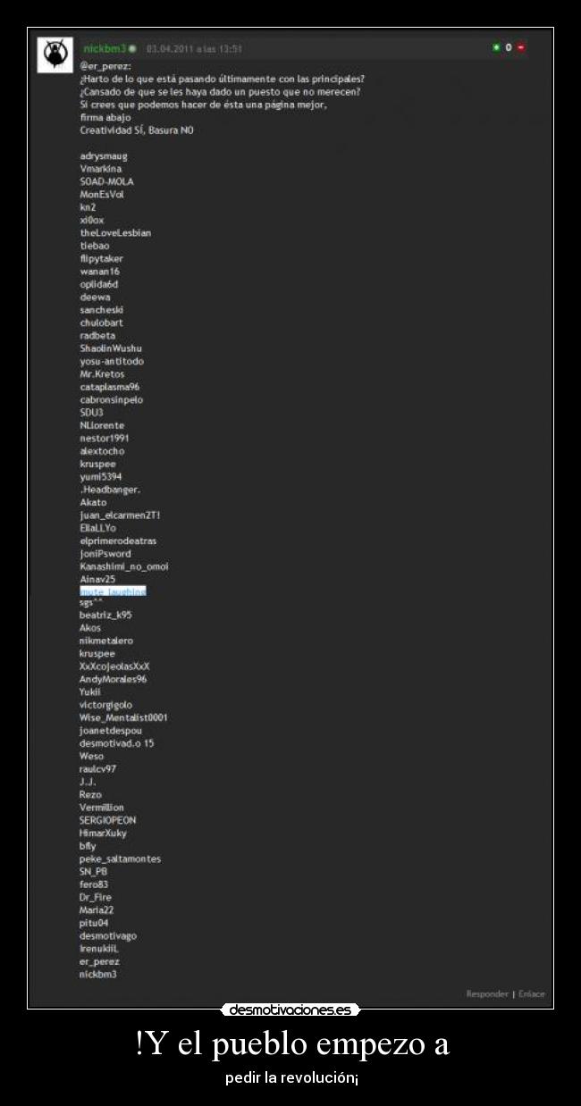 !Y el pueblo empezo a -