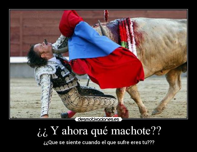 ¿¿ Y ahora qué machote?? - ¿¿Que se siente cuando el que sufre eres tu???