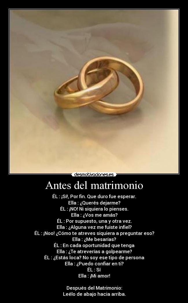 Antes del matrimonio - 