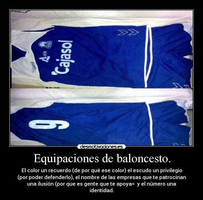 Equipaciones de baloncesto. - 