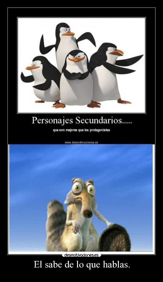 El sabe de lo que hablas. - 