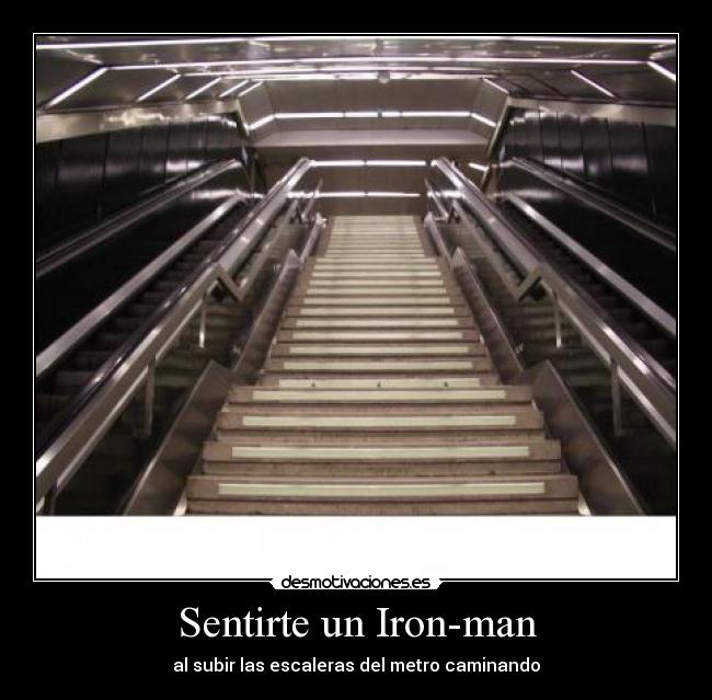 carteles iron-man escaleras metro desmotivaciones