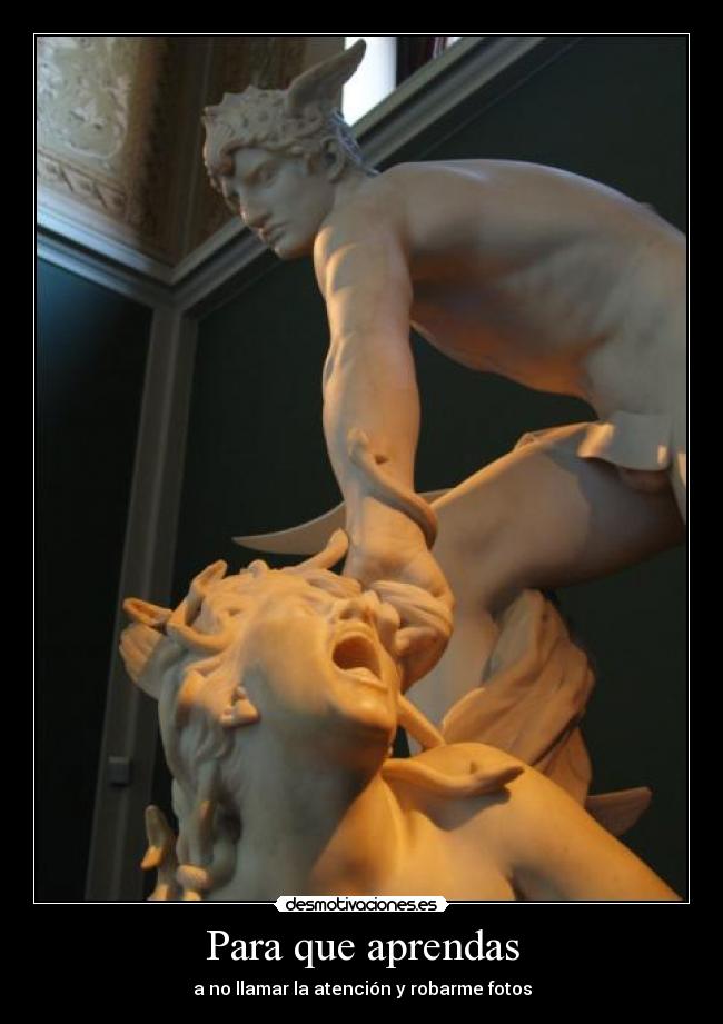 Para que aprendas - a no llamar la atención y robarme fotos
