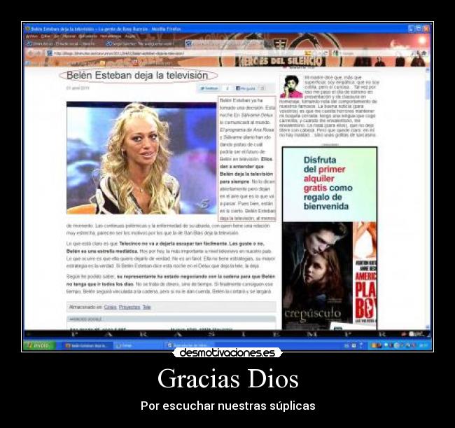 carteles dios belen esteban deja television dios gracias desmotivaciones