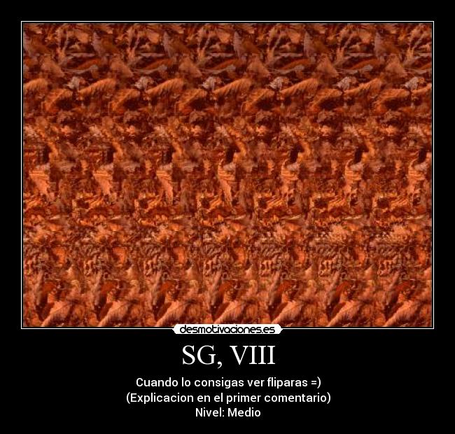 SG, VIII - Cuando lo consigas ver fliparas =)
(Explicacion en el primer comentario)
Nivel: Medio