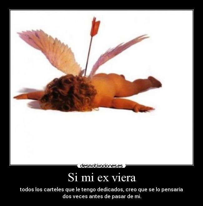 Si mi ex viera - todos los carteles que le tengo dedicados, creo que se lo pensaría
dos veces antes de pasar de mi.
