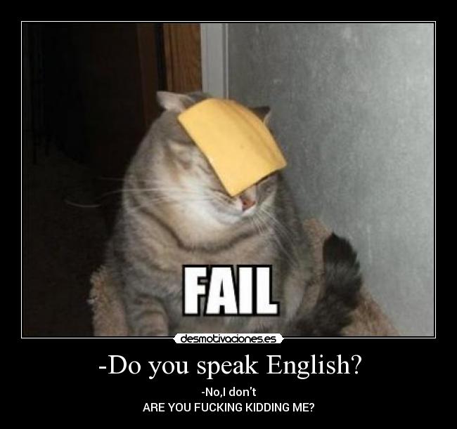 -Do you speak English? - -No,I dont
ARE YOU FUCKING KIDDING ME?