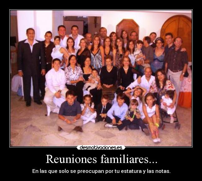 Reuniones familiares... - En las que solo se preocupan por tu estatura y las notas.