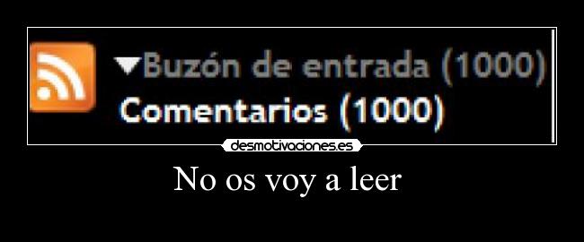 No os voy a leer -