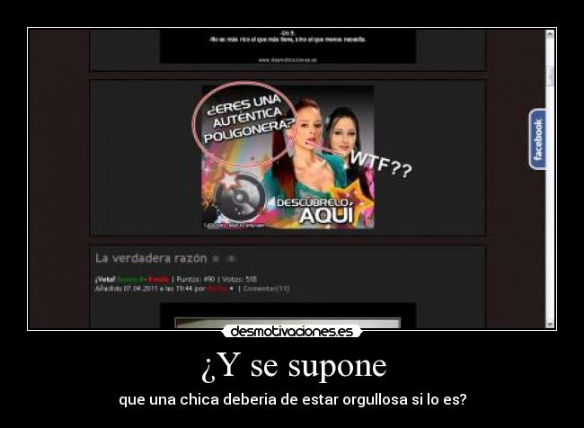 ¿Y se supone - que una chica deberia de estar orgullosa si lo es?