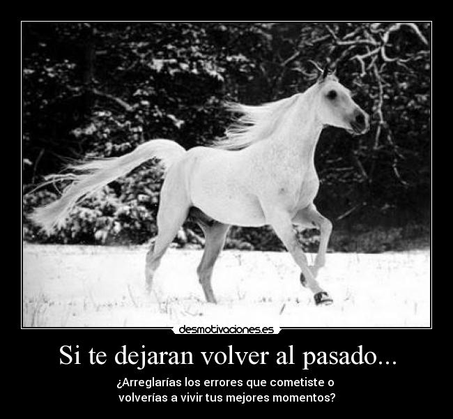Si te dejaran volver al pasado... - ¿Arreglarías los errores que cometiste o 
volverías a vivir tus mejores momentos?