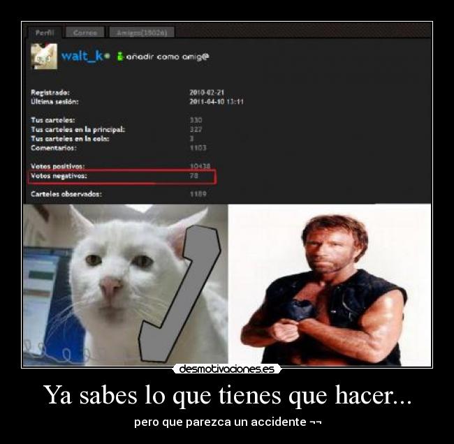 Ya sabes lo que tienes que hacer... - pero que parezca un accidente ¬¬