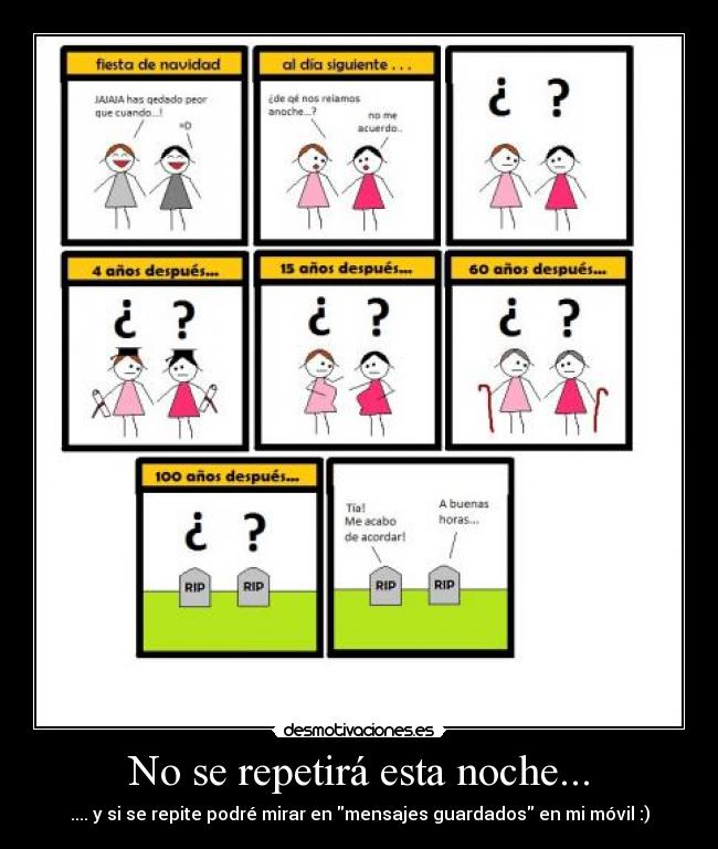 No se repetirá esta noche... - .... y si se repite podré mirar en mensajes guardados en mi móvil :)