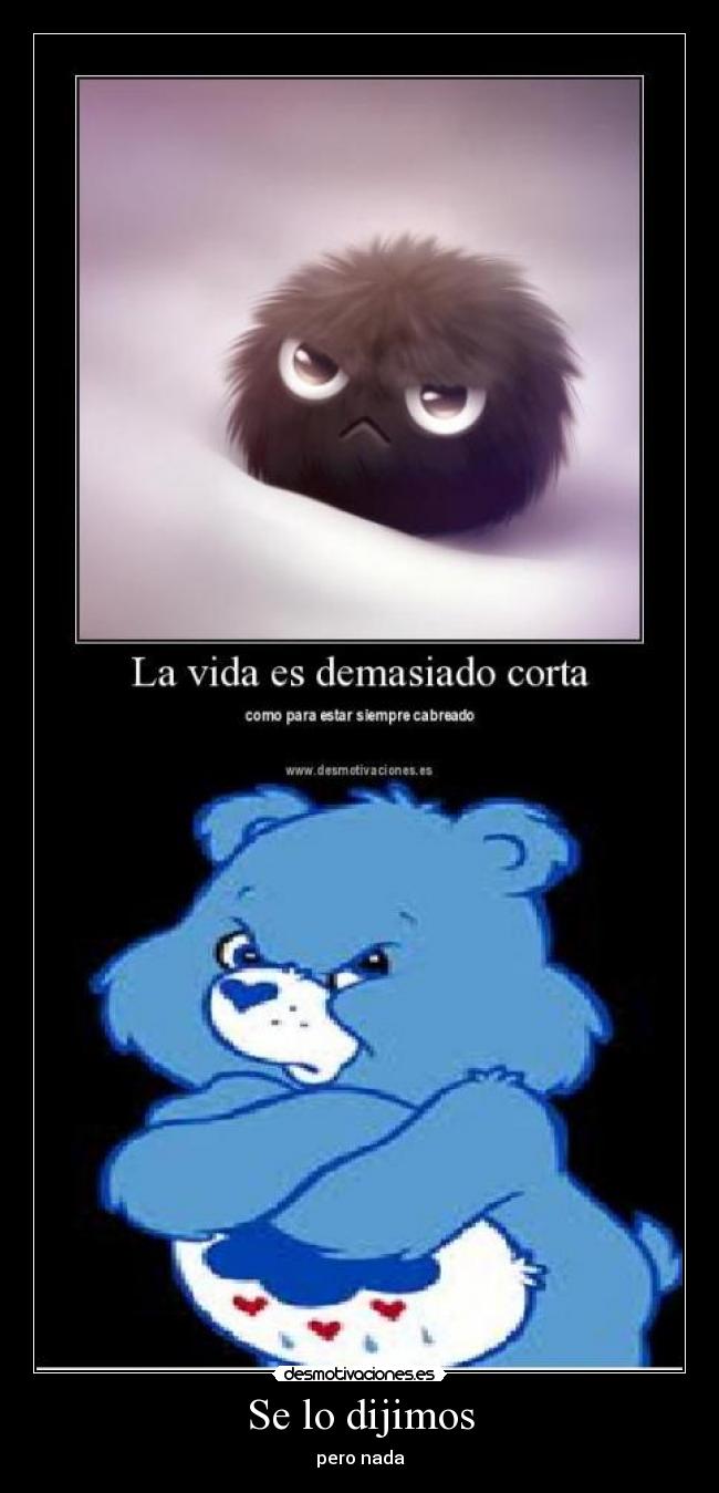 Se lo dijimos - pero nada