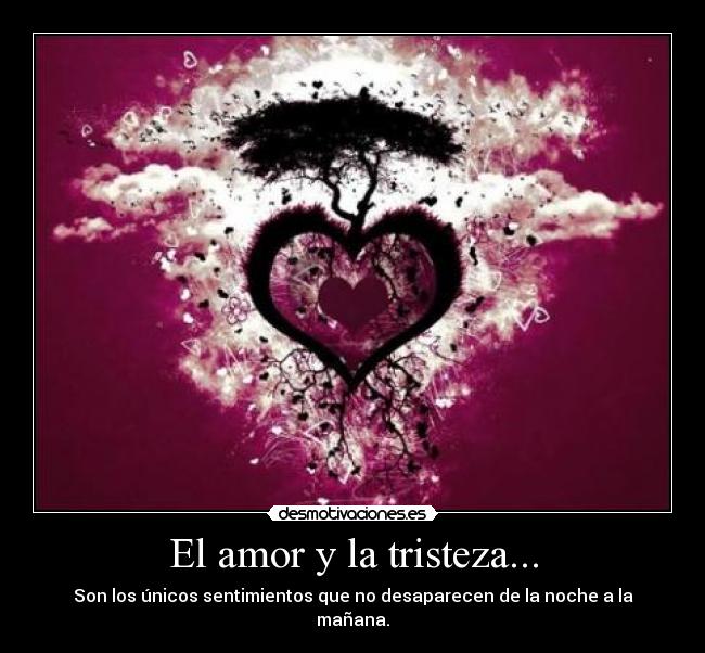 El amor y la tristeza... - Son los únicos sentimientos que no desaparecen de la noche a la mañana.