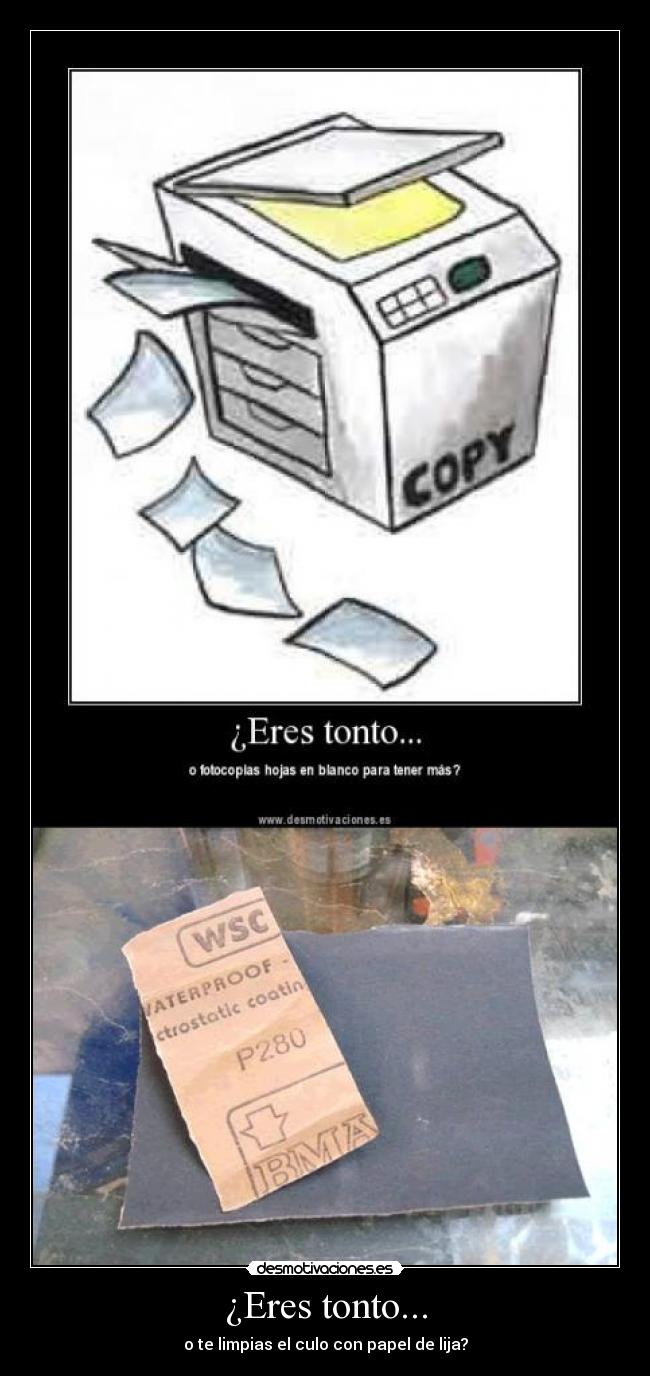 ¿Eres tonto... - o te limpias el culo con papel de lija?