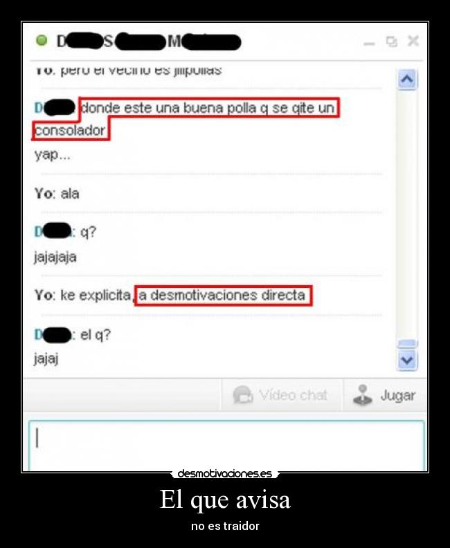 El que avisa - no es traidor