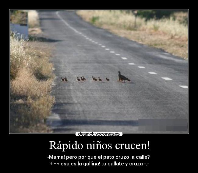 Rápido niños crucen! -