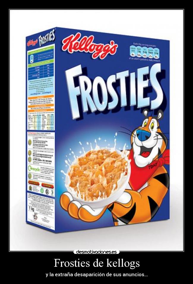 Frosties de kellogs - y la extraña desaparición de sus anuncios...