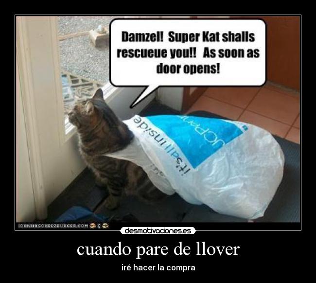 cuando pare de llover - iré hacer la compra