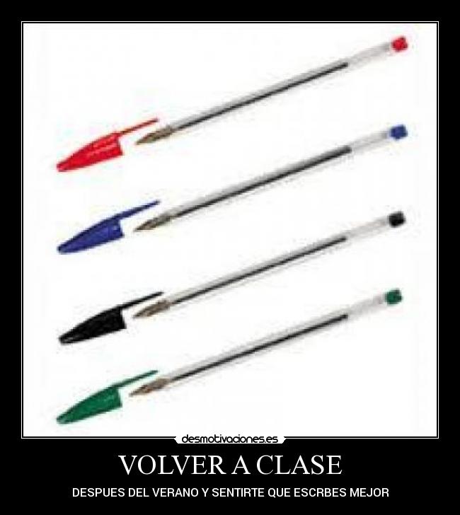 VOLVER A CLASE - DESPUES DEL VERANO Y SENTIRTE QUE ESCRBES MEJOR