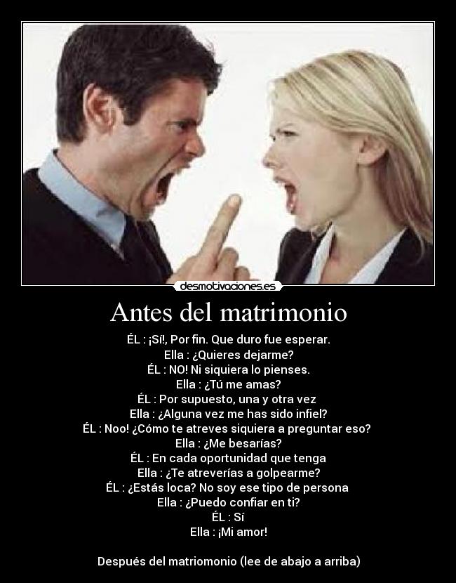 Antes del matrimonio -