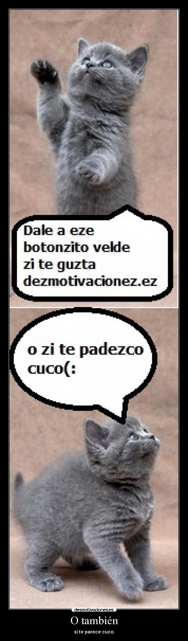 O también - si te parece cuco.