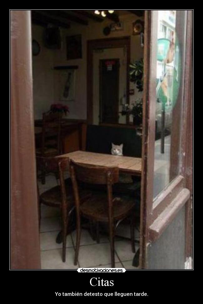 Citas - Yo también detesto que lleguen tarde.