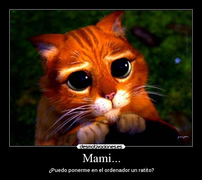 carteles ordenador mama mami gatosshrek ojos ojitos gonzaxo desmotivaciones