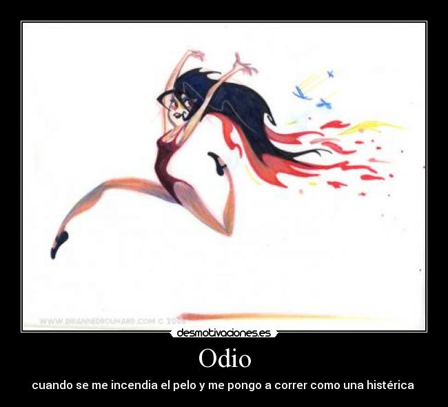 carteles odio fuego pelo histerica correr desmotivaciones