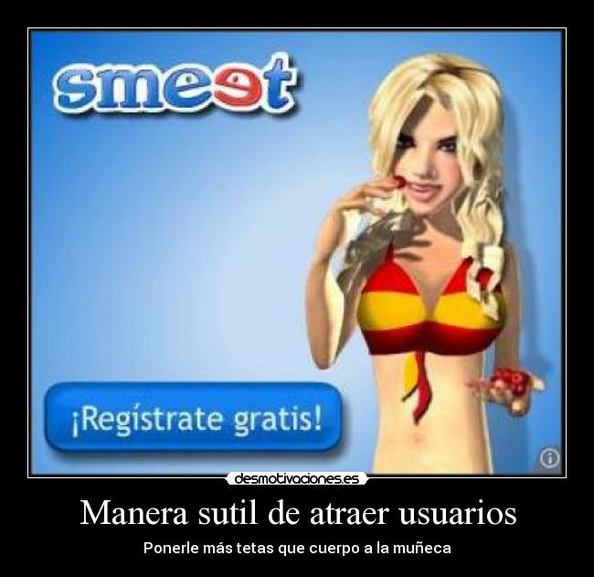 Manera sutil de atraer usuarios - Ponerle más tetas que cuerpo a la muñeca