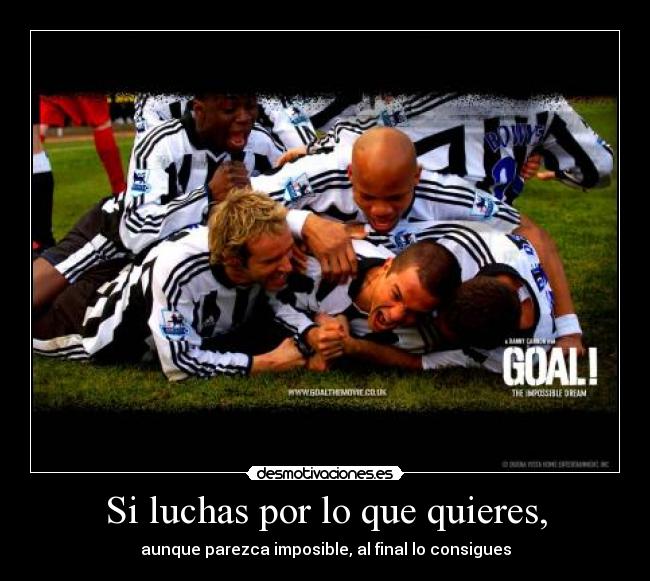 Si luchas por lo que quieres, - aunque parezca imposible, al final lo consigues
