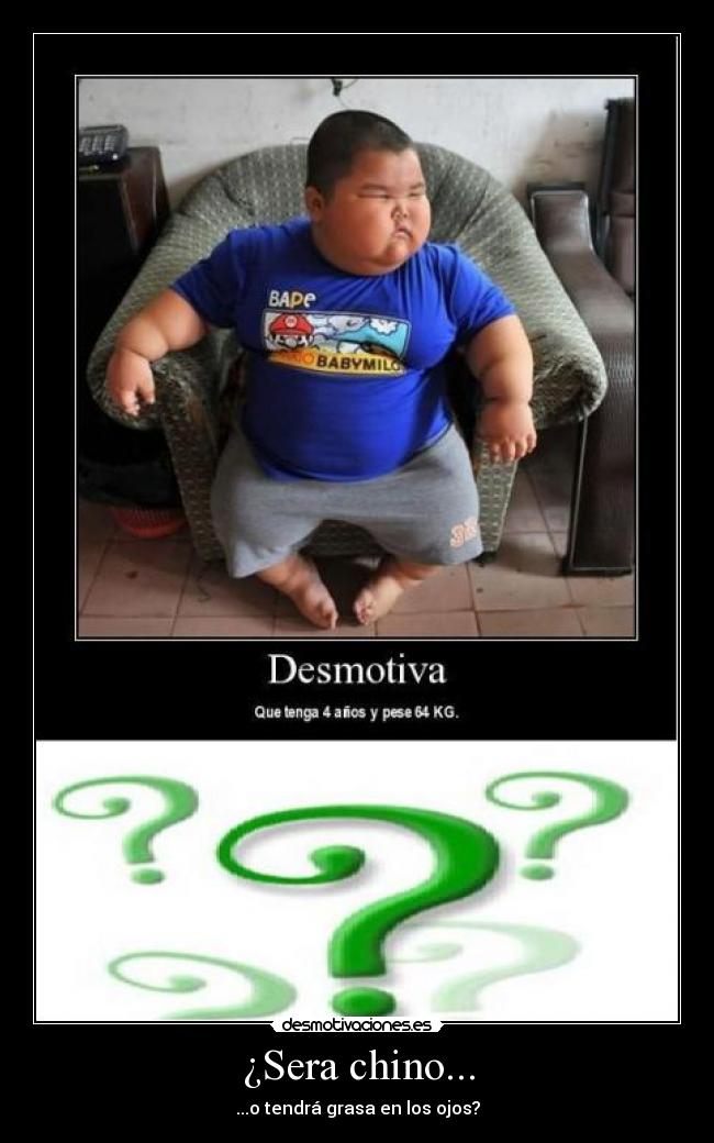 ¿Sera chino... - ...o tendrá grasa en los ojos?