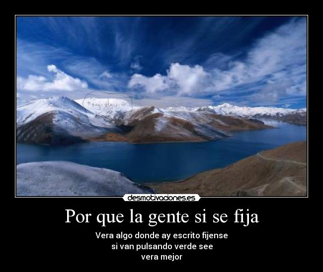 Por que la gente si se fija -