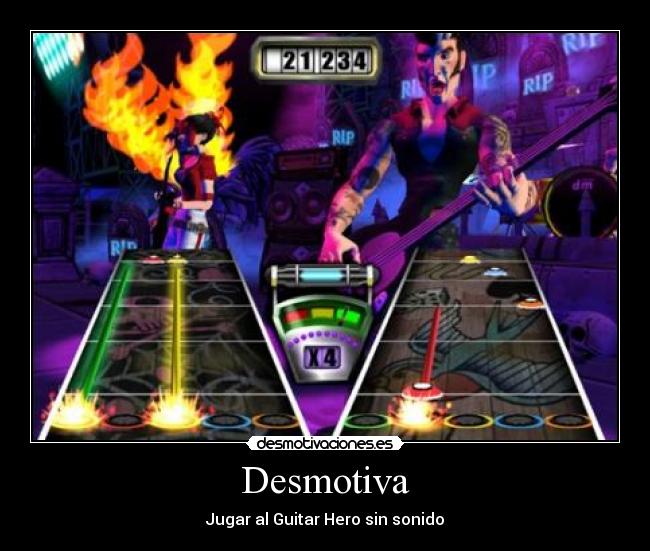Desmotiva - Jugar al Guitar Hero sin sonido