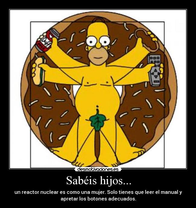 Sabéis hijos... - un reactor nuclear es como una mujer. Solo tienes que leer el manual y
apretar los botones adecuados.