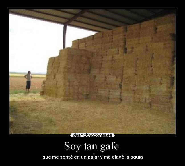 Soy tan gafe - que me senté en un pajar y me clavé la aguja