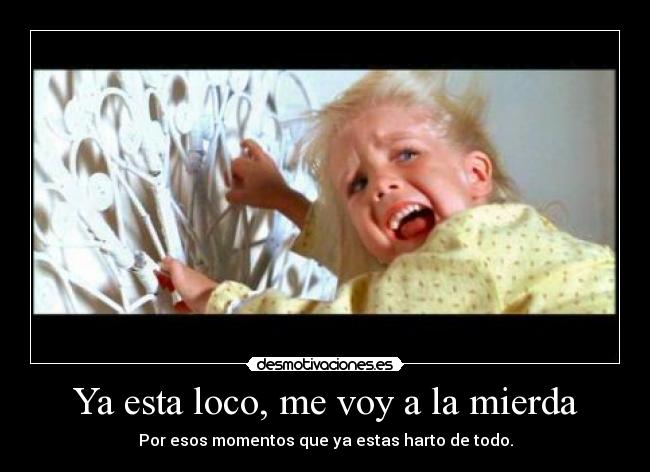 Ya esta loco, me voy a la mierda - Por esos momentos que ya estas harto de todo.