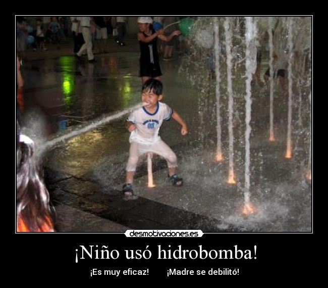 ¡Niño usó hidrobomba! - ¡Es muy eficaz!         ¡Madre se debilitó!